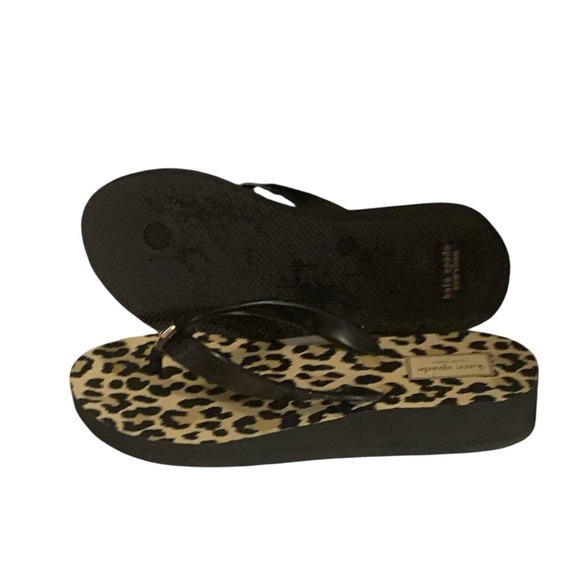 KATE SPADE New York Milli Wedge Flip Flop Thongs Leopard - Picture 7 of 10